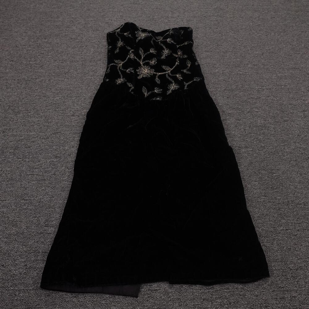 Vintage Positively ELIN Dress Juniors 5 6 Black Velvet Whimsigoth Union USA 80s
